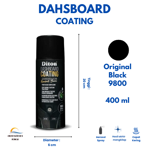 Diton Dashboard Coating / Penghitam Dashboard / DC9800 Original Black 400 ml